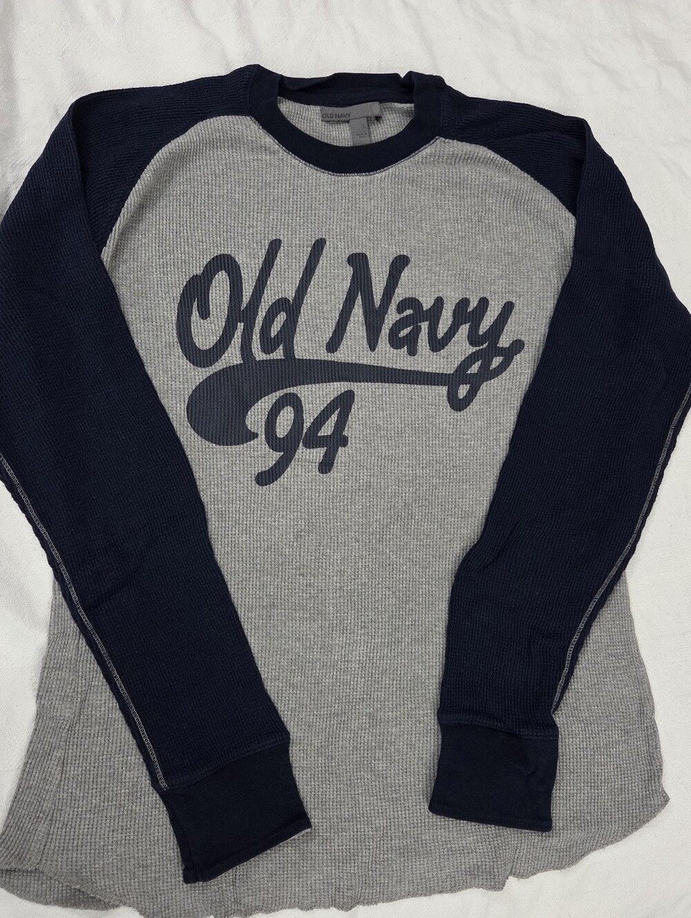 Old Navy Mens Large Waffle Knit Gray&Navy Blue 💙2 for$20